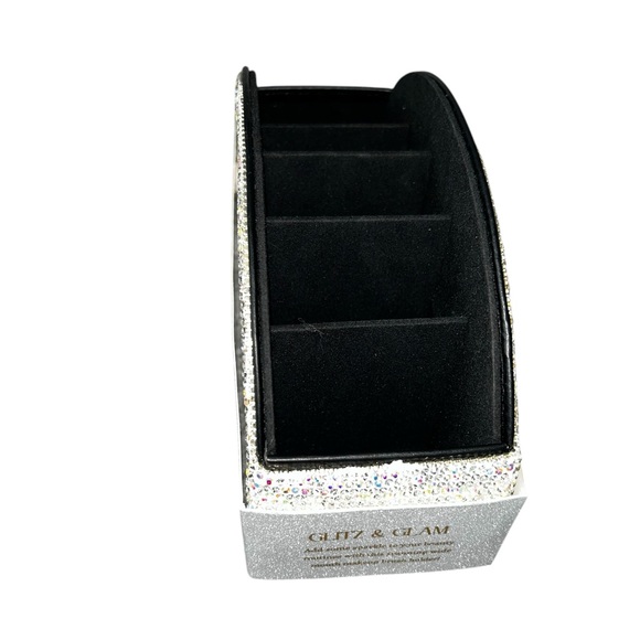 ✨️ VIRAL Glitz & Glam Makeup Silver glitter Rhinestone Brush Holder ✨️ - Picture 3 of 6